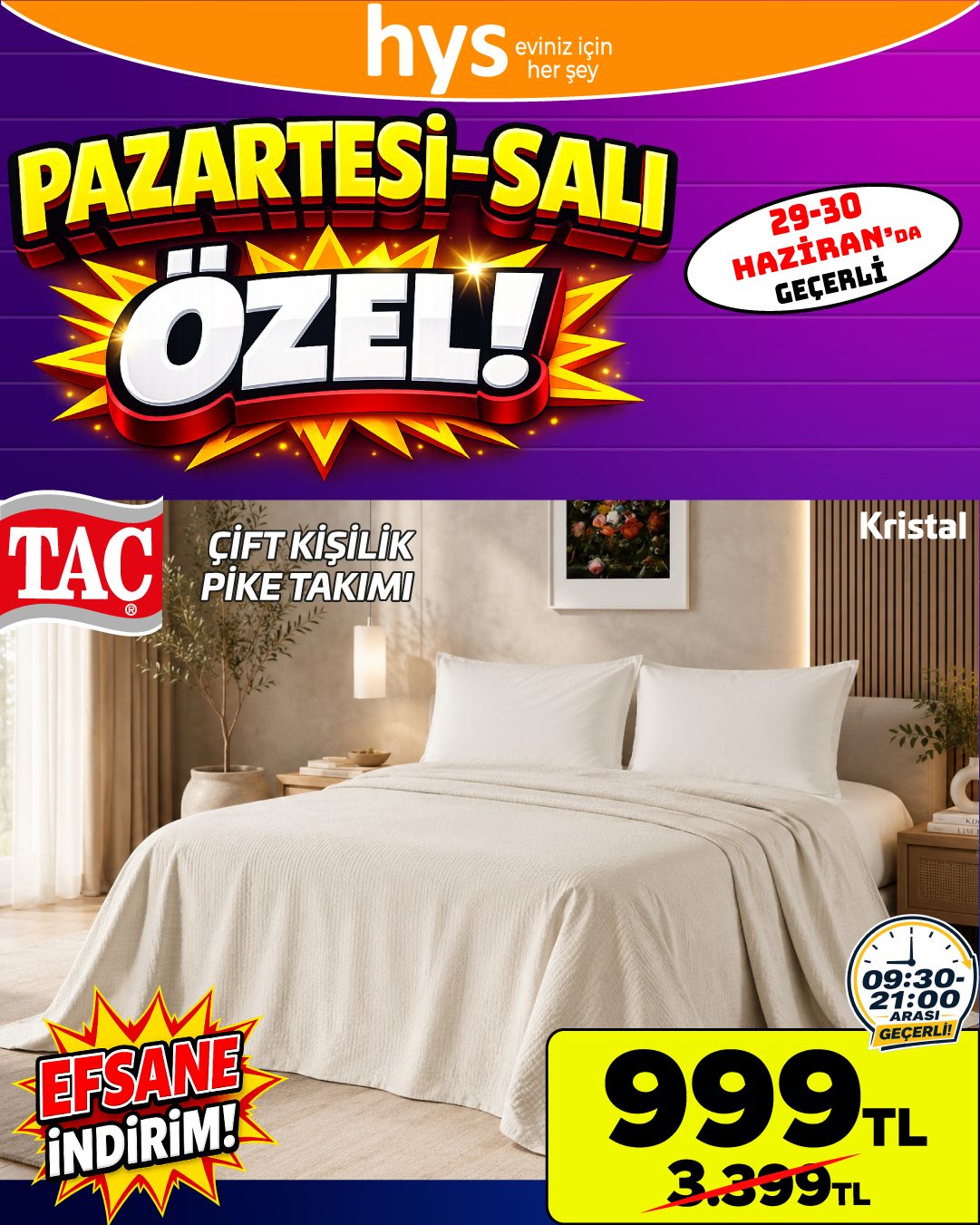 Taç Çift Kişilik Pike Takımı