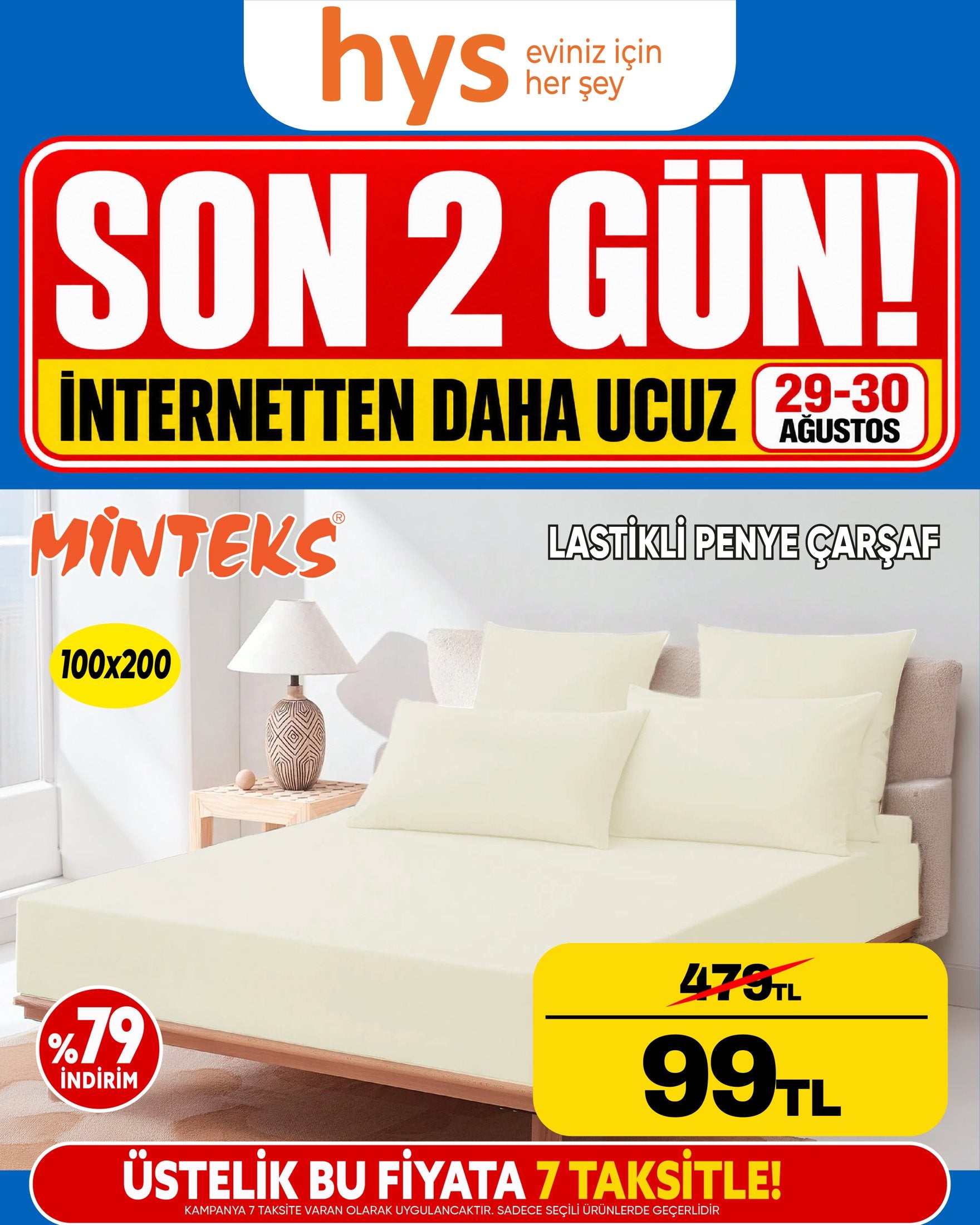 Minteks Lastikli Penye Çarşaf 100x200