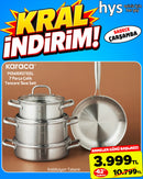 Karaca Powersteel 316+ Akita 7 Parça Tencere Seti