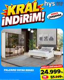 We Palermo Yatak Odası Takımı 210’luk (Alt Kasalı 5 Kapılı Dolap-Komodinin 2 Ad-Şifonyer-Ayna)