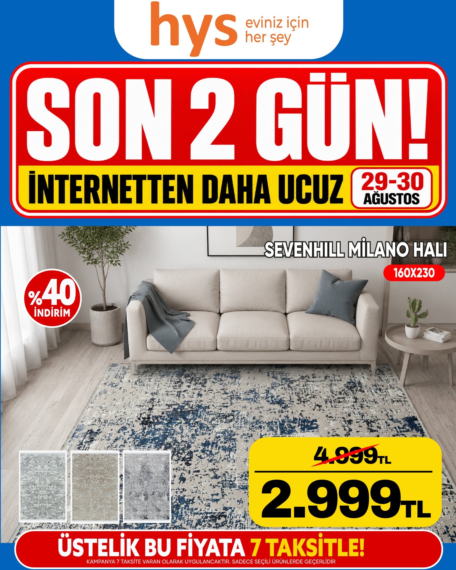 Sevenhill Milano Halı 160x230 Ürün ana görseli