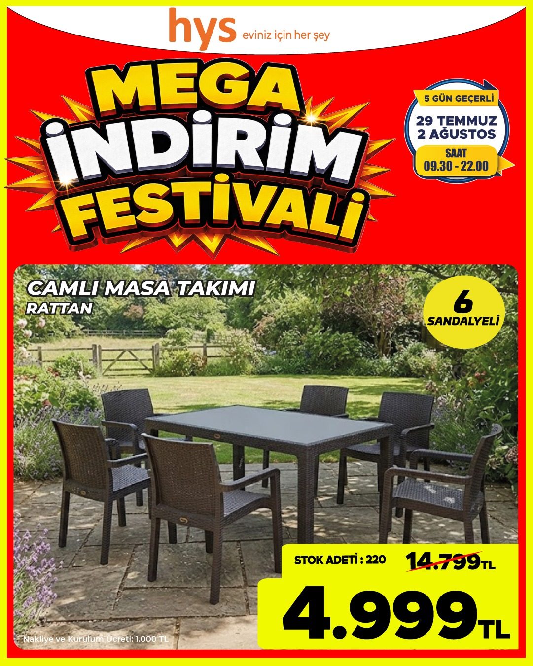 6 Sandalyeli Camlı Masa Takımı Ürün ana görseli