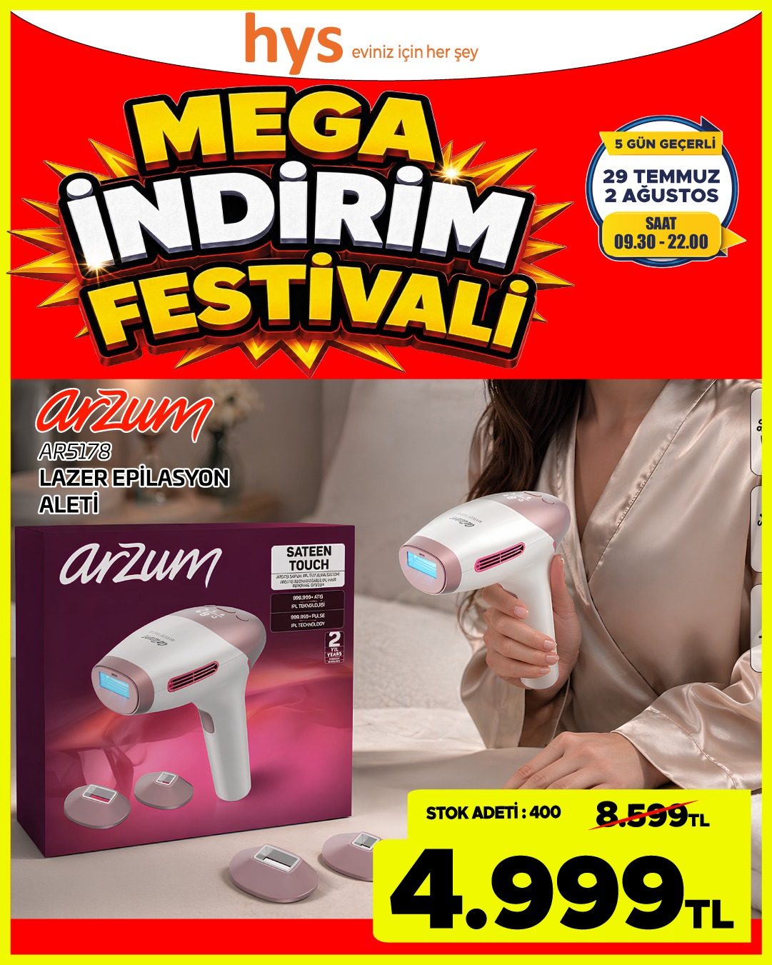 Arzum Lazer Epilasyon Aleti