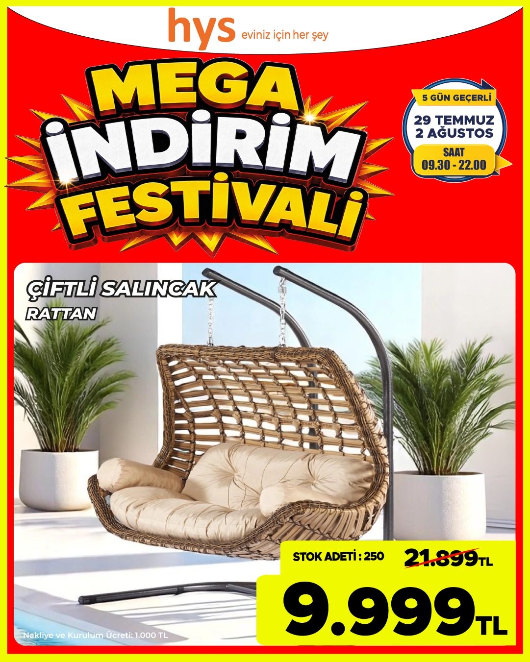 Çift Salıncak Rattan Ürün ana görseli