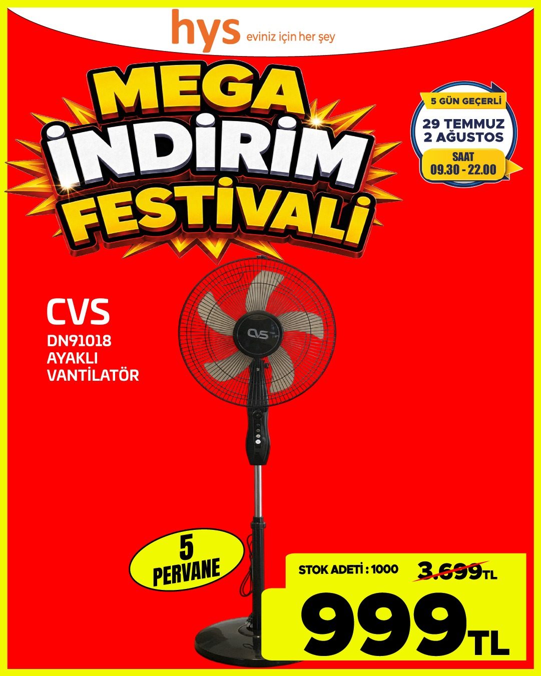 CVS Ayakli Vantilatör Ürün ana görseli