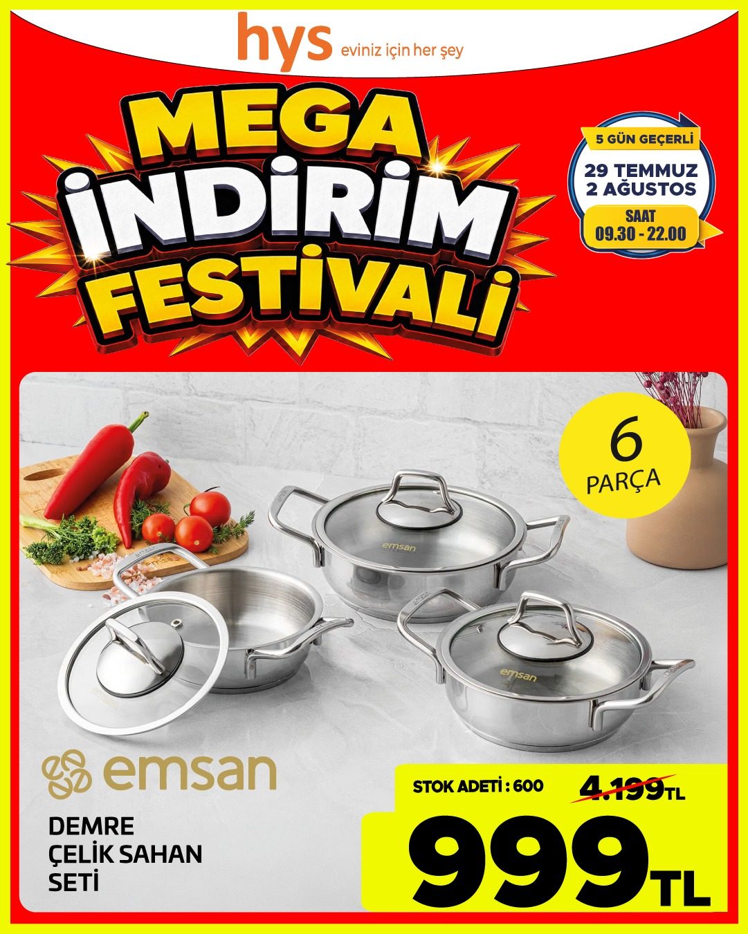 Emsan Demre Çelik Sahan Seti