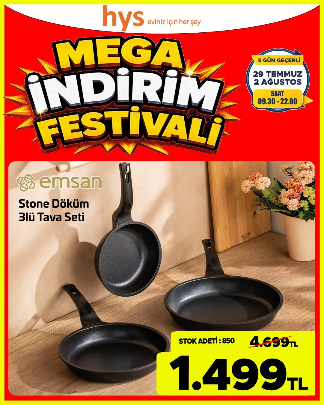 Emsan Stone Döküm 3'lü Tava Seti Ürün ana görseli