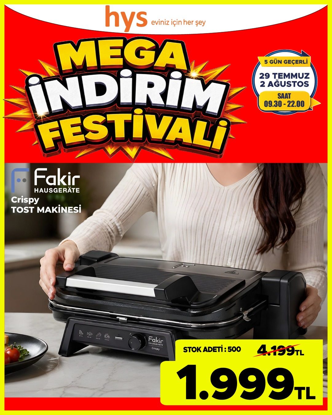 Fakir Crispy Expert Tost Makinesi Ürün ana görseli