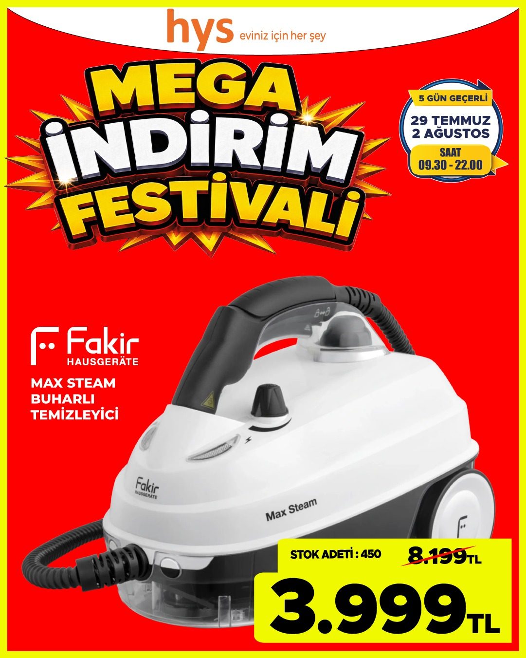 Fakir Maxsteam Buharlı Temizleyici Ürün ana görseli
