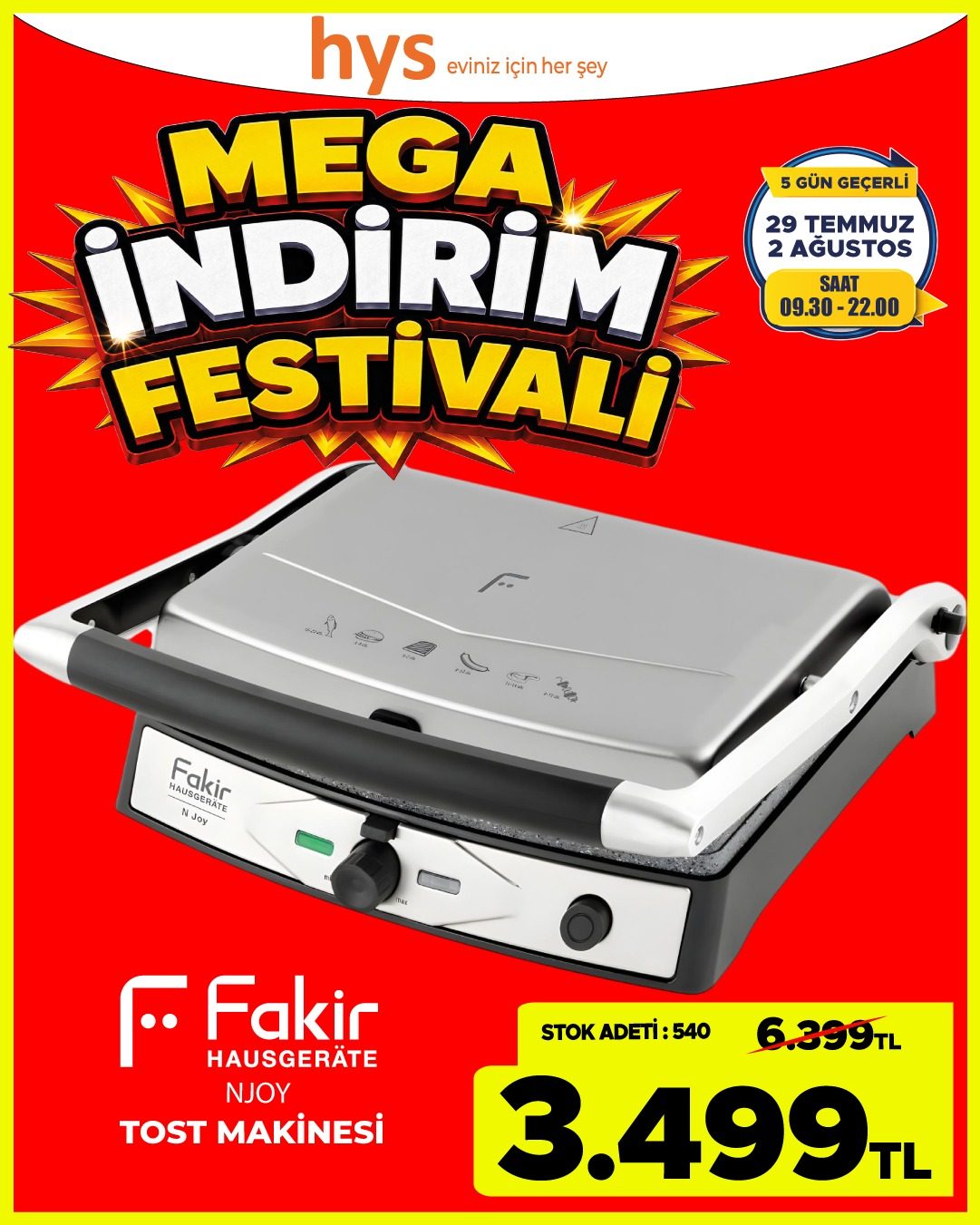 Fakir Tost Makinesi