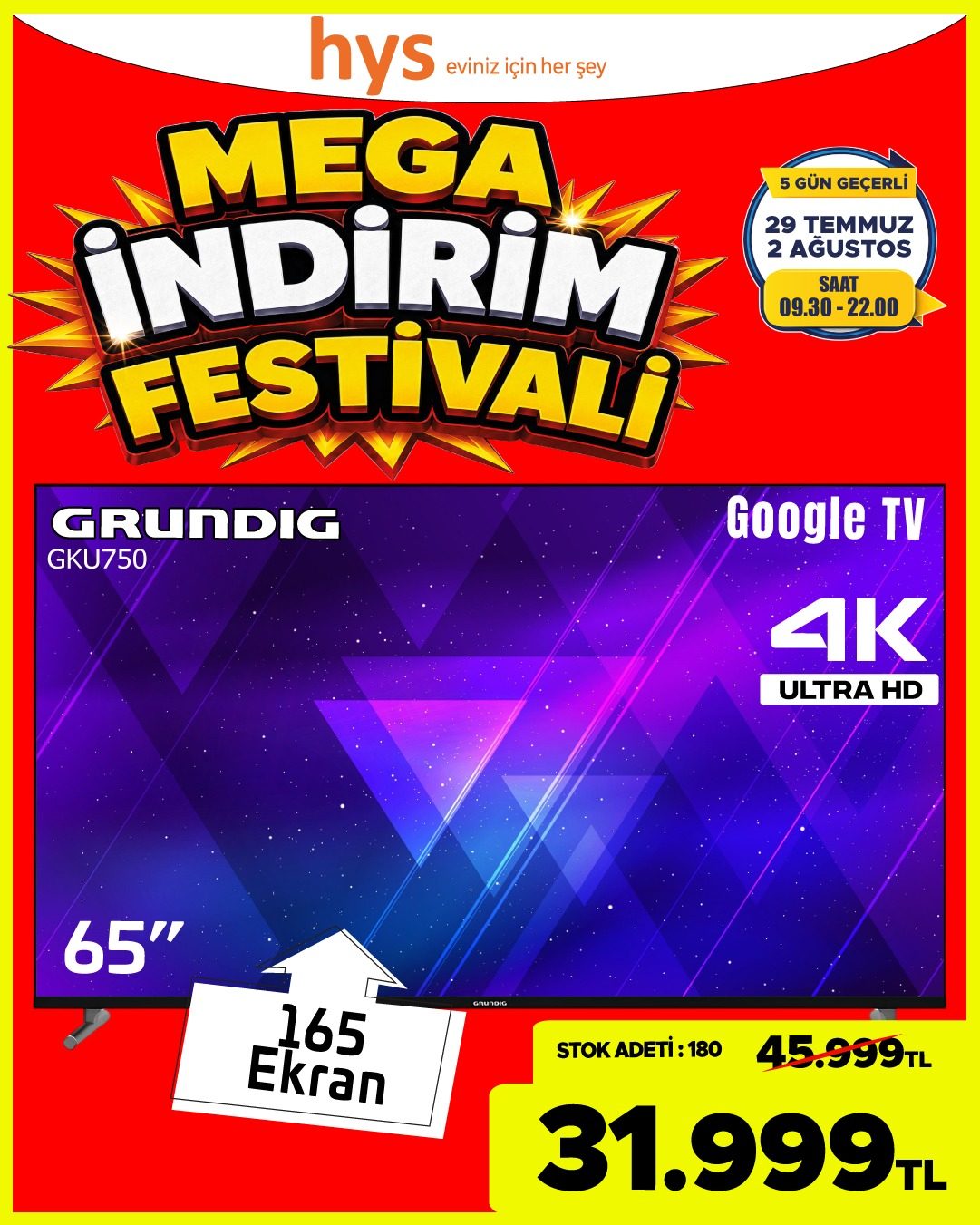 Grundig 65 İnç Google TV Ürün ana görseli