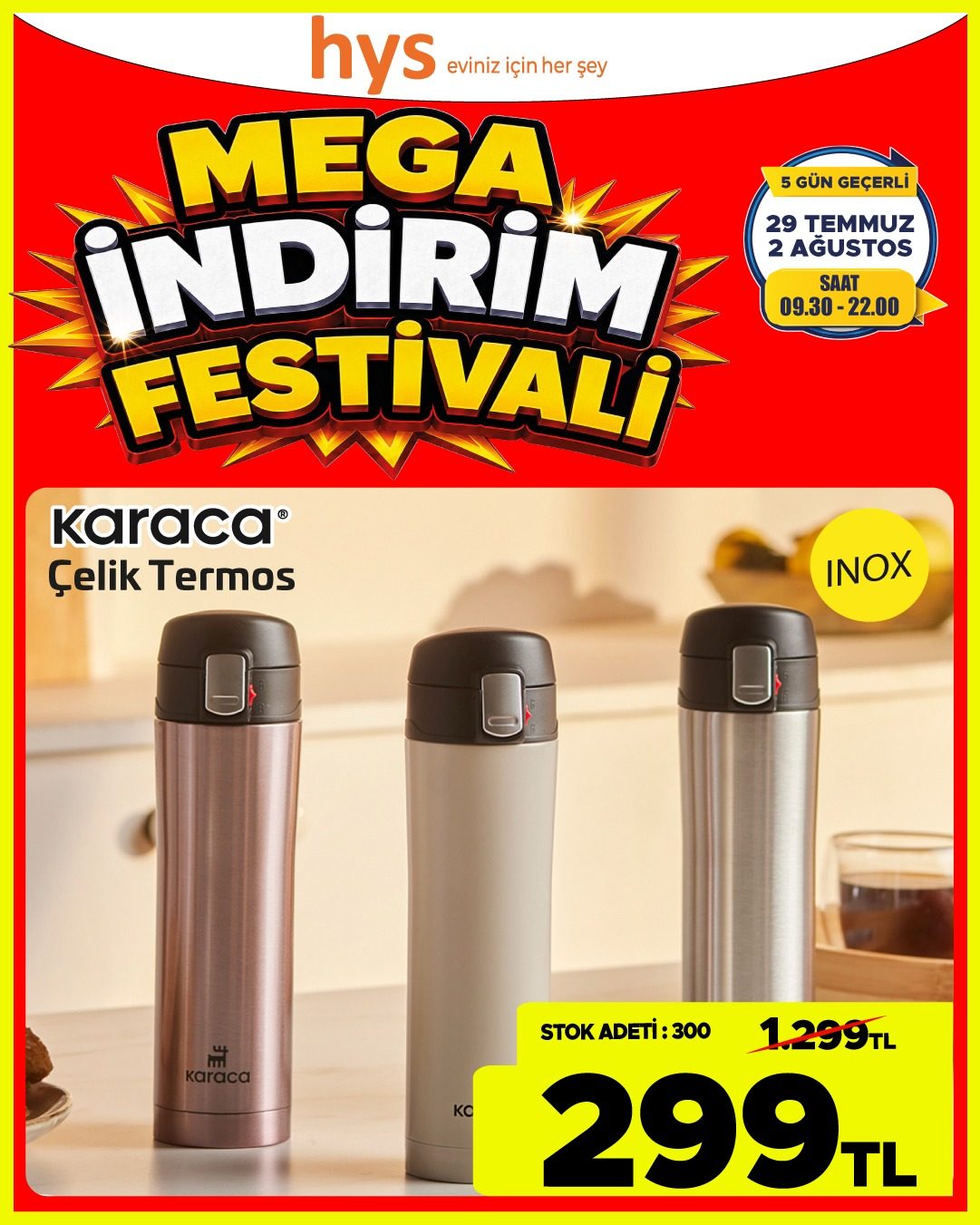 Karaca Çelik Termos Ürün ana görseli