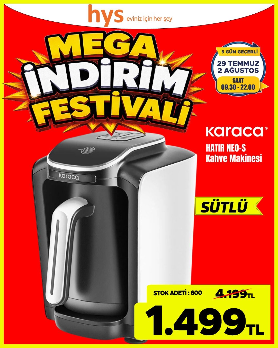Karaca Hatir Hatır Hups Sütlü Türk Kahve Makinesi Ürün ana görseli