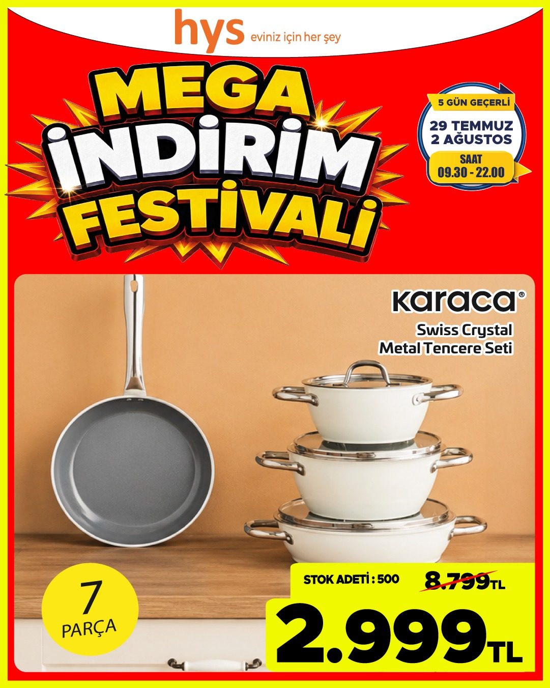 Karaca Swiss Crystal Metal Tencere Seti 7 Parça Ürün ana görseli