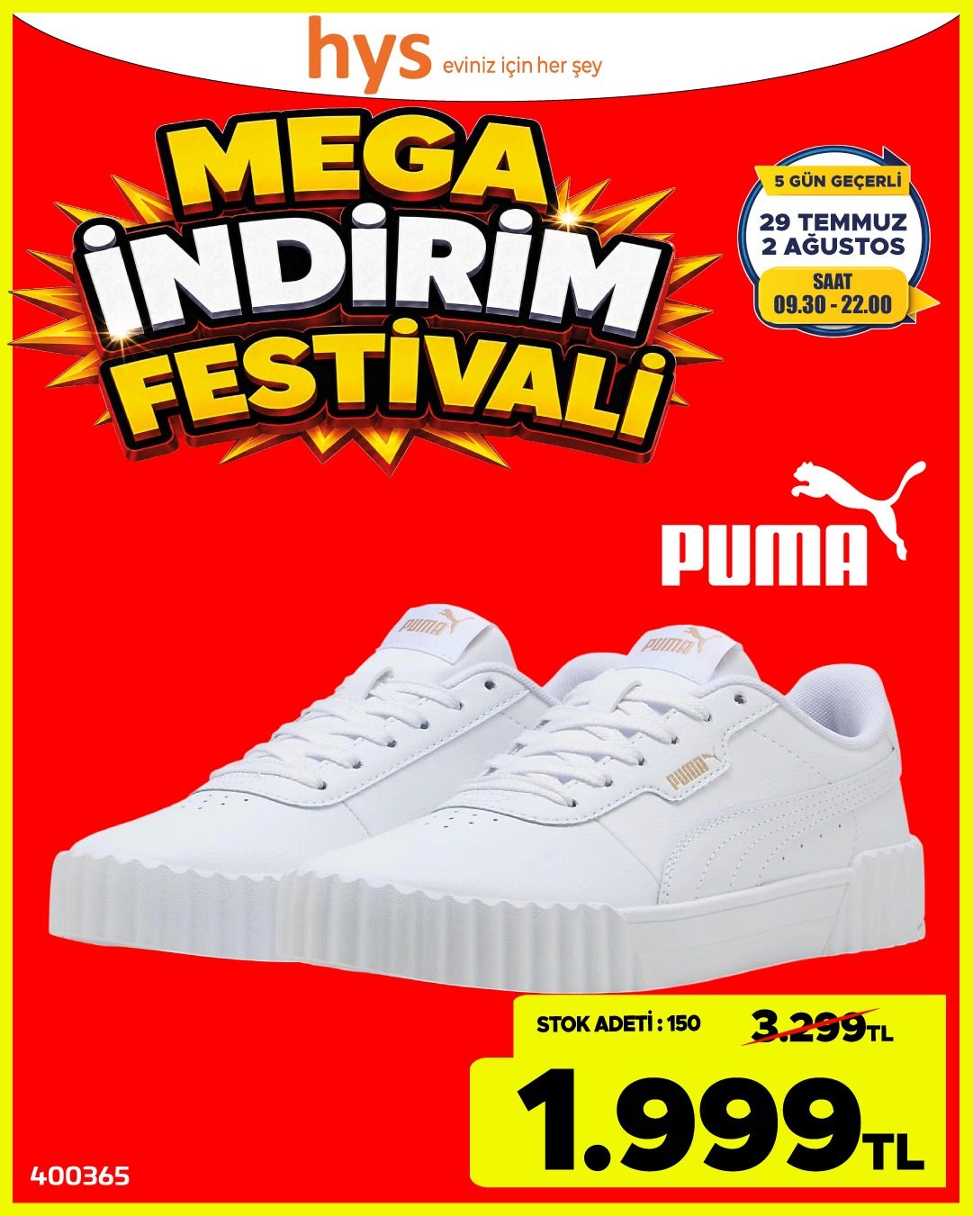 Puma Beyaz Spor Ayakkabi Ürün ana görseli