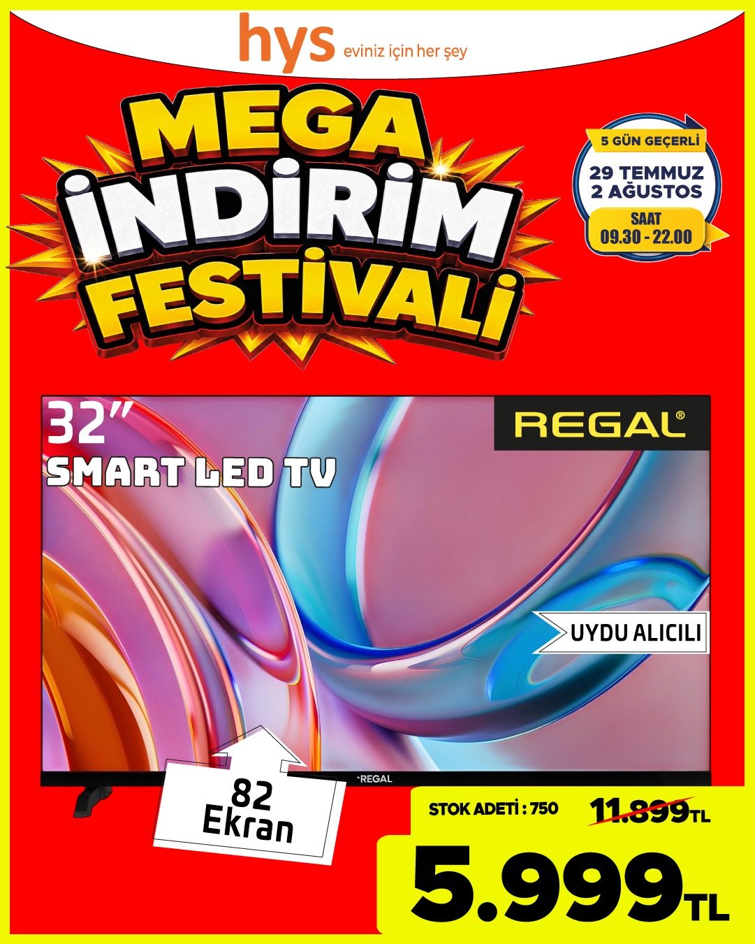 Regal 32 İnç Smart Led TV