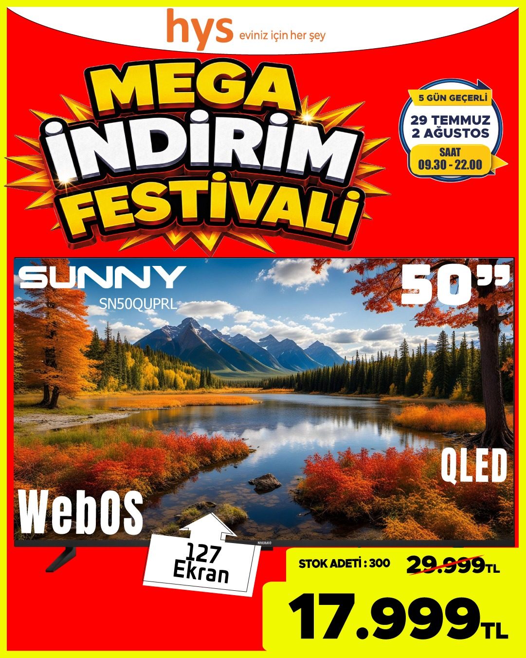 Sunny 50 İnç QLED WebOS TV Ürün ana görseli