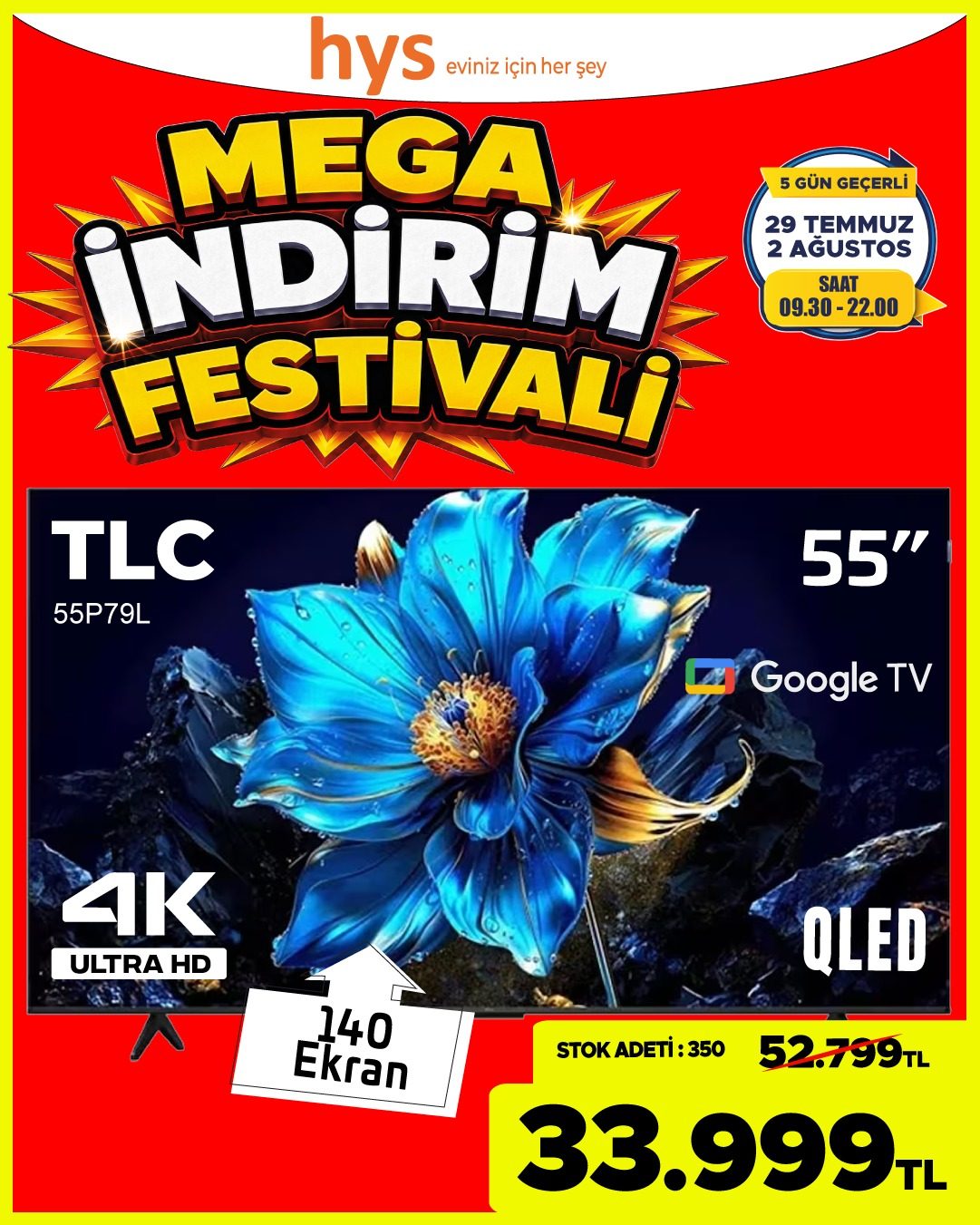 TCL 55 İnç QLED Google TV