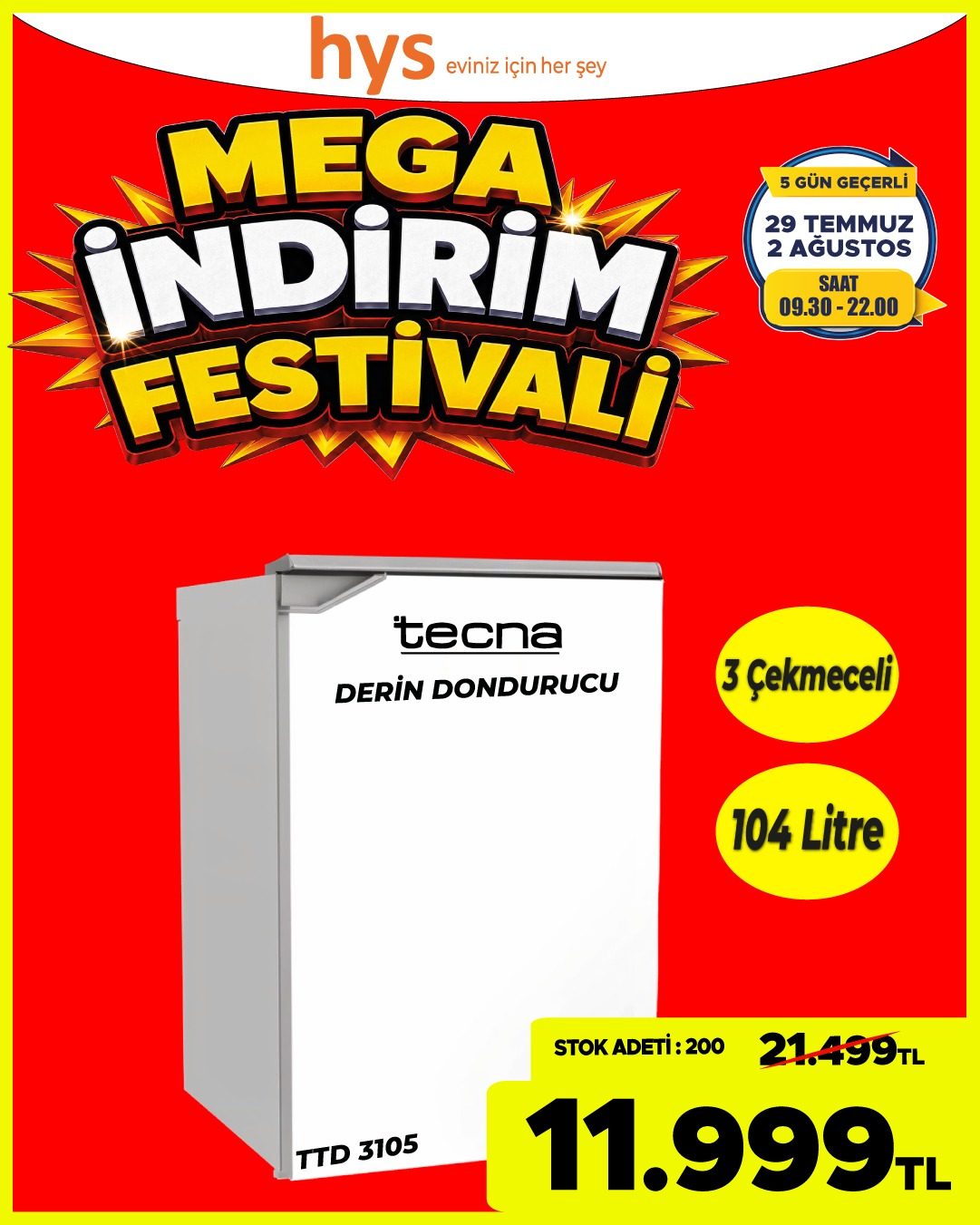 Tecna Derin Dondurucu Ürün ana görseli