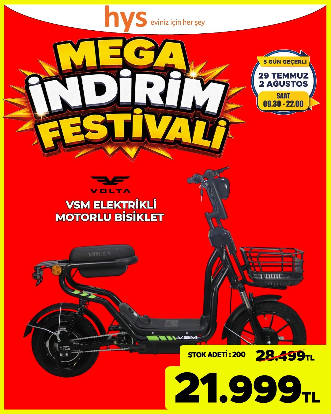 VSM Elektrikli Motorlu Bisiklet