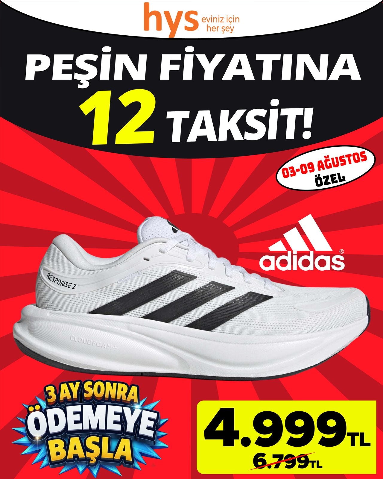 Adidas Beyaz Spor Ayakkabı
