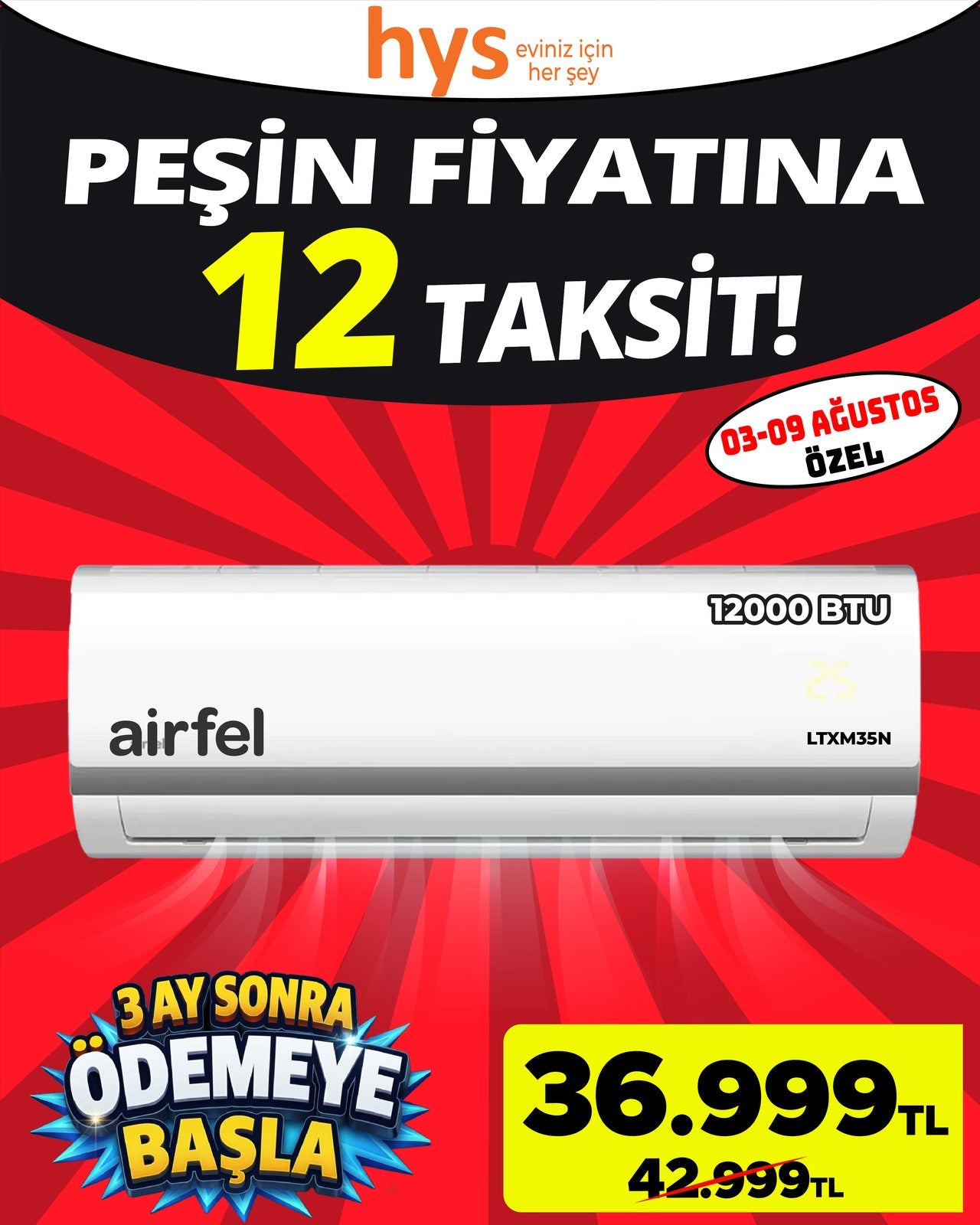 Airfel 12000 BTU Klima