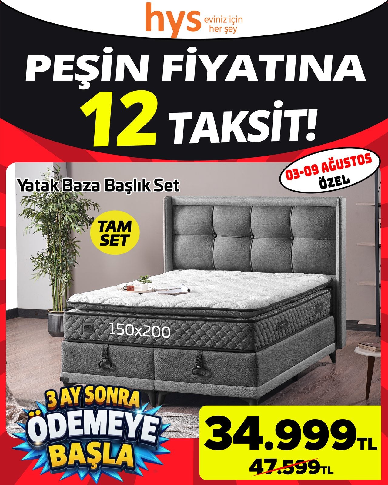Çift Kişilik Yatak Baza Başlık Seti
