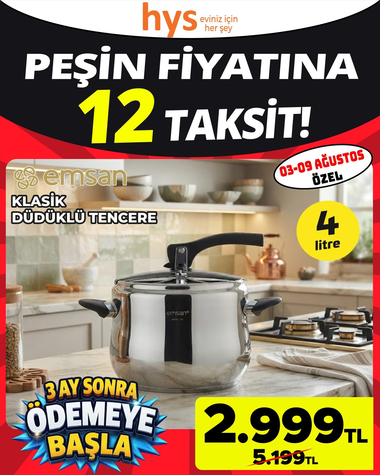 Emsan Klastik Düdüklü Tencere