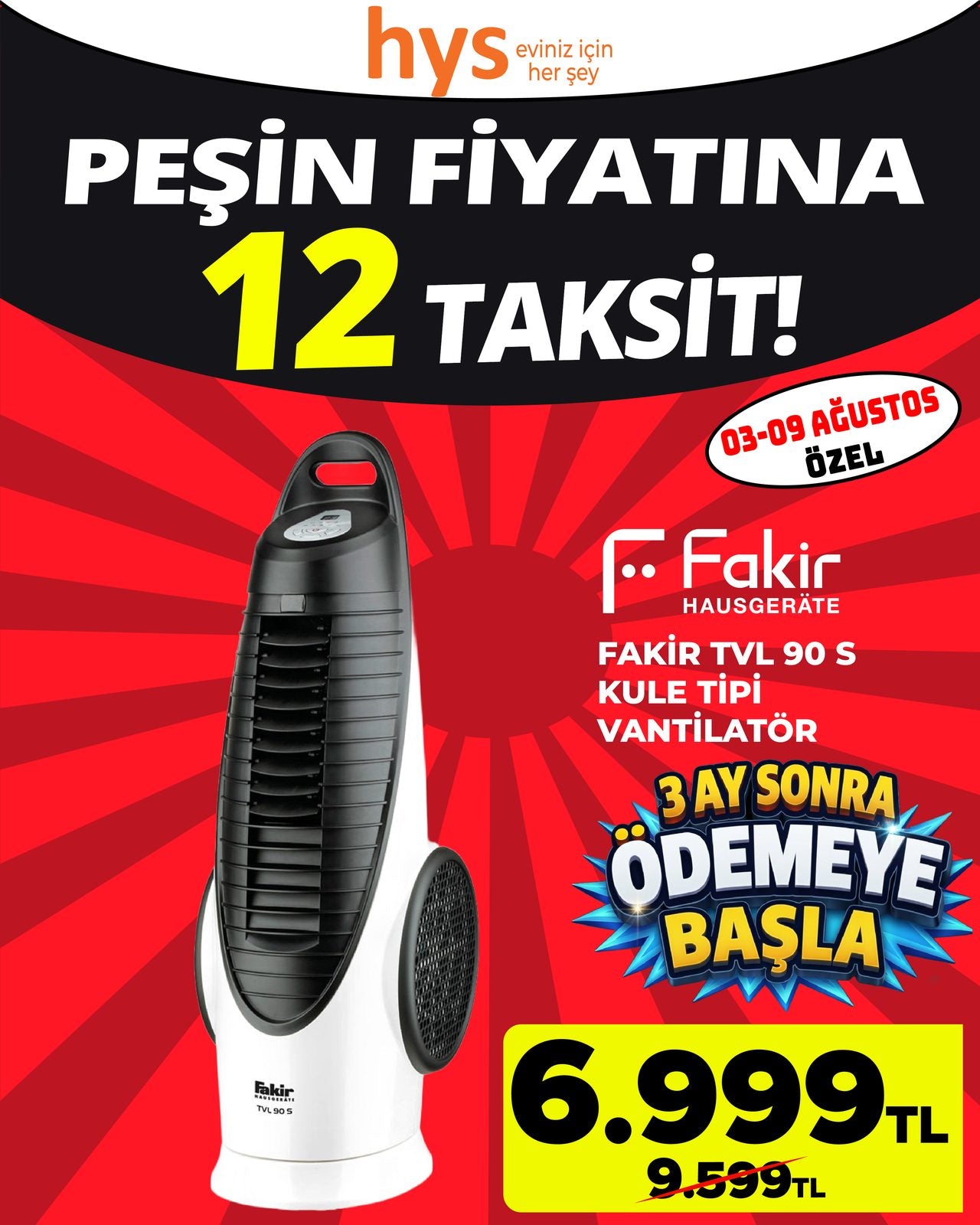 Fakir Kule Tipi Vantilatör Ürün ana görseli