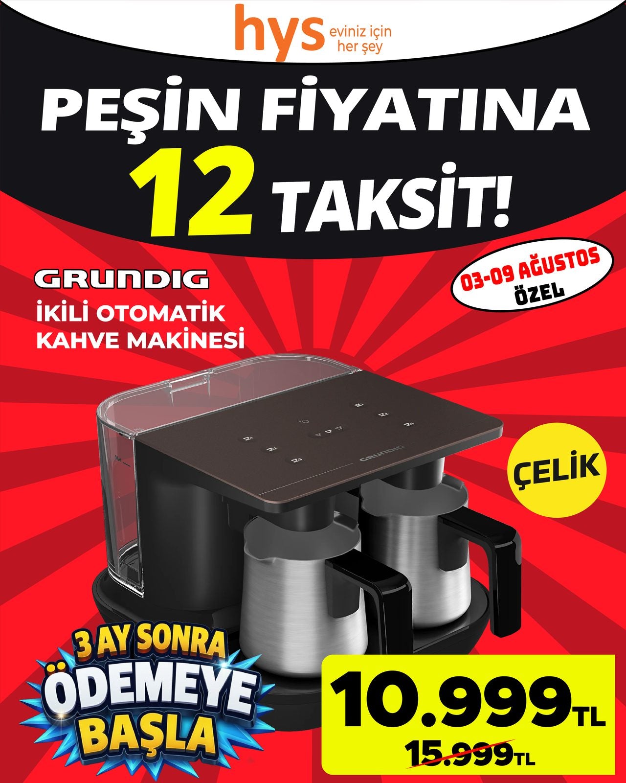 Grundig İkili Otomatik Kahve Makinesi
