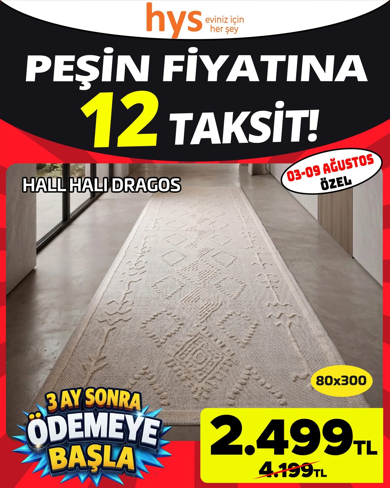 Hall Halı Dragos 80x300