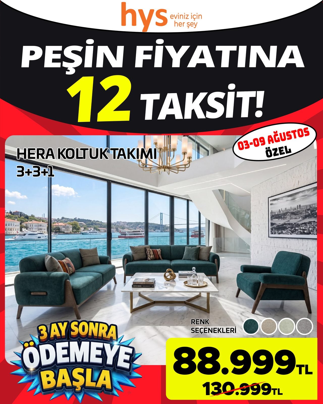 Hera Koltuk Takımı 3+3+1 Ürün ana görseli