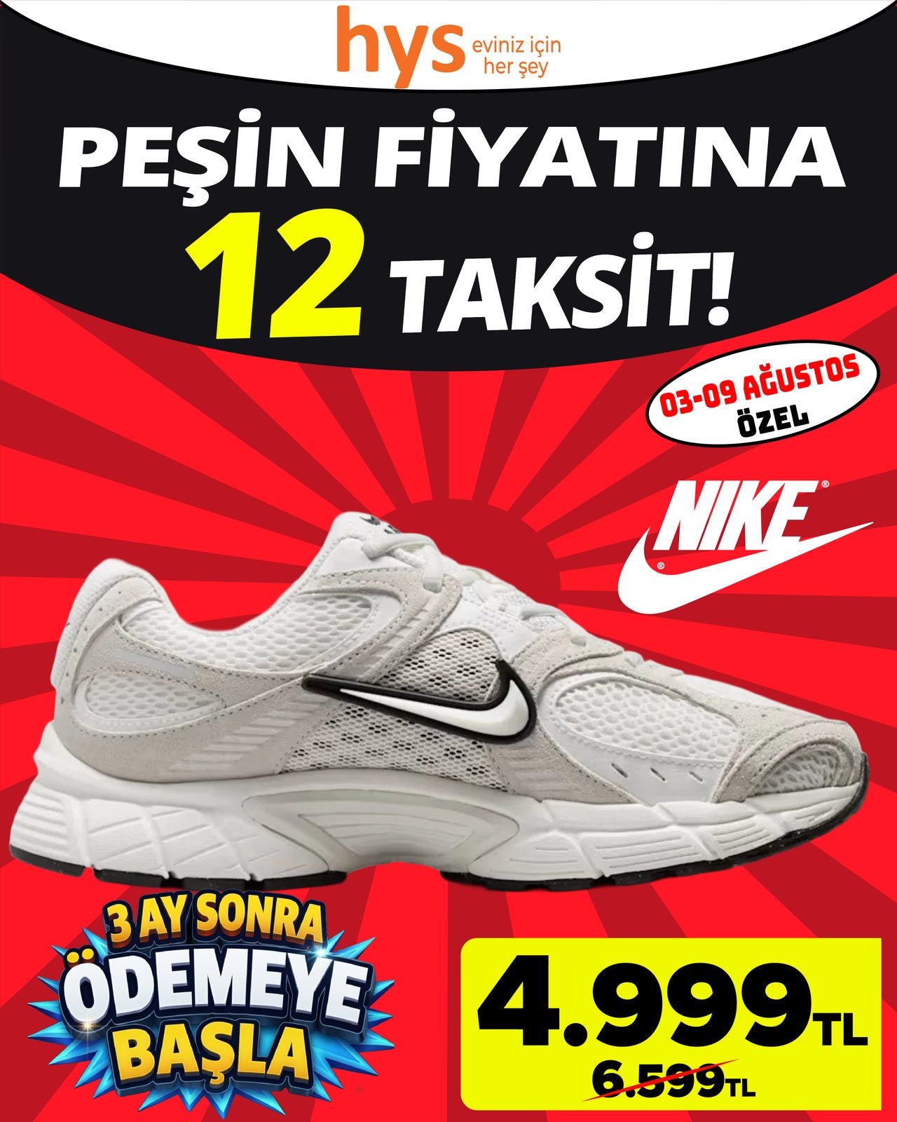 Nike Beyaz Spor Ayakkabı Ürün ana görseli