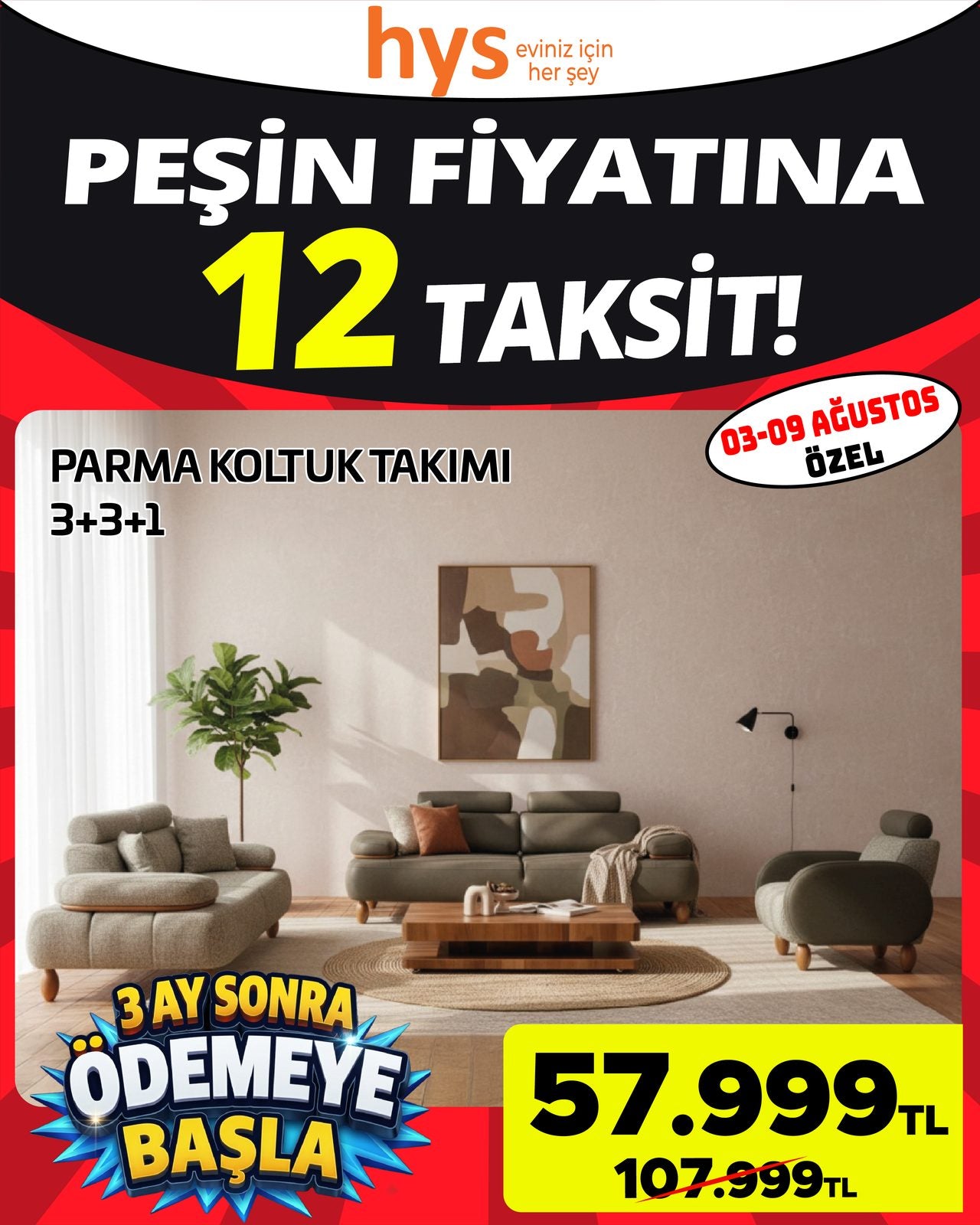 Parma Koltuk Takımı 3+3+1 Ürün ana görseli