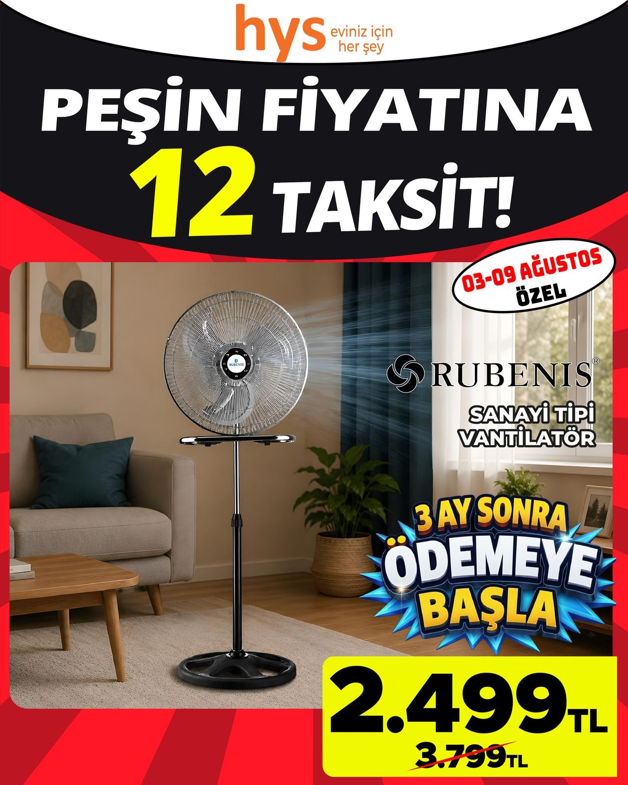 Rubenis Sanayi Tipi Vantilatör