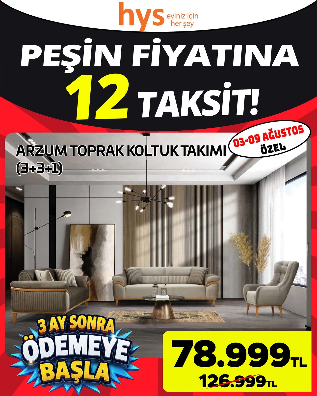 Toprak Koltuk Takımı 3+3+1