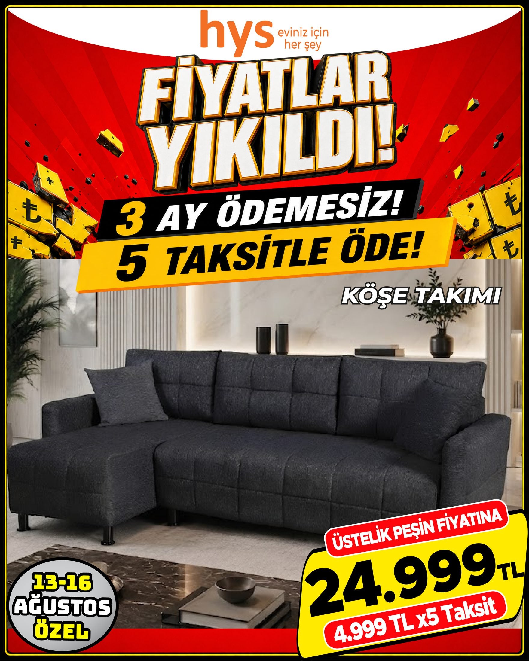 Köşe Takımı Antrasit
