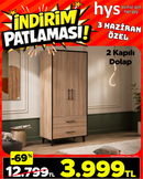 2 Kapılı Dolap