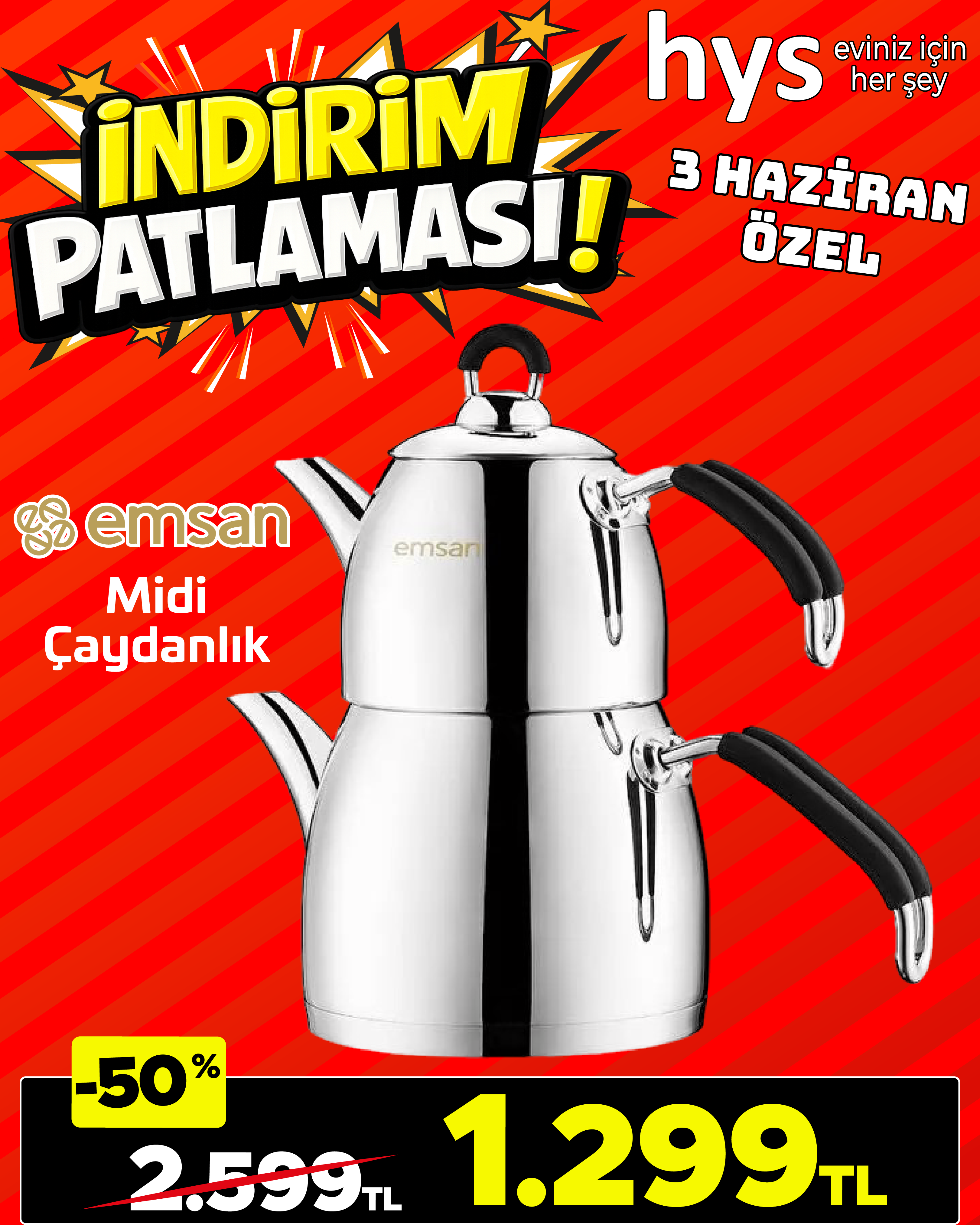 Emsan Midi Çaydanlık Ürün ana görseli