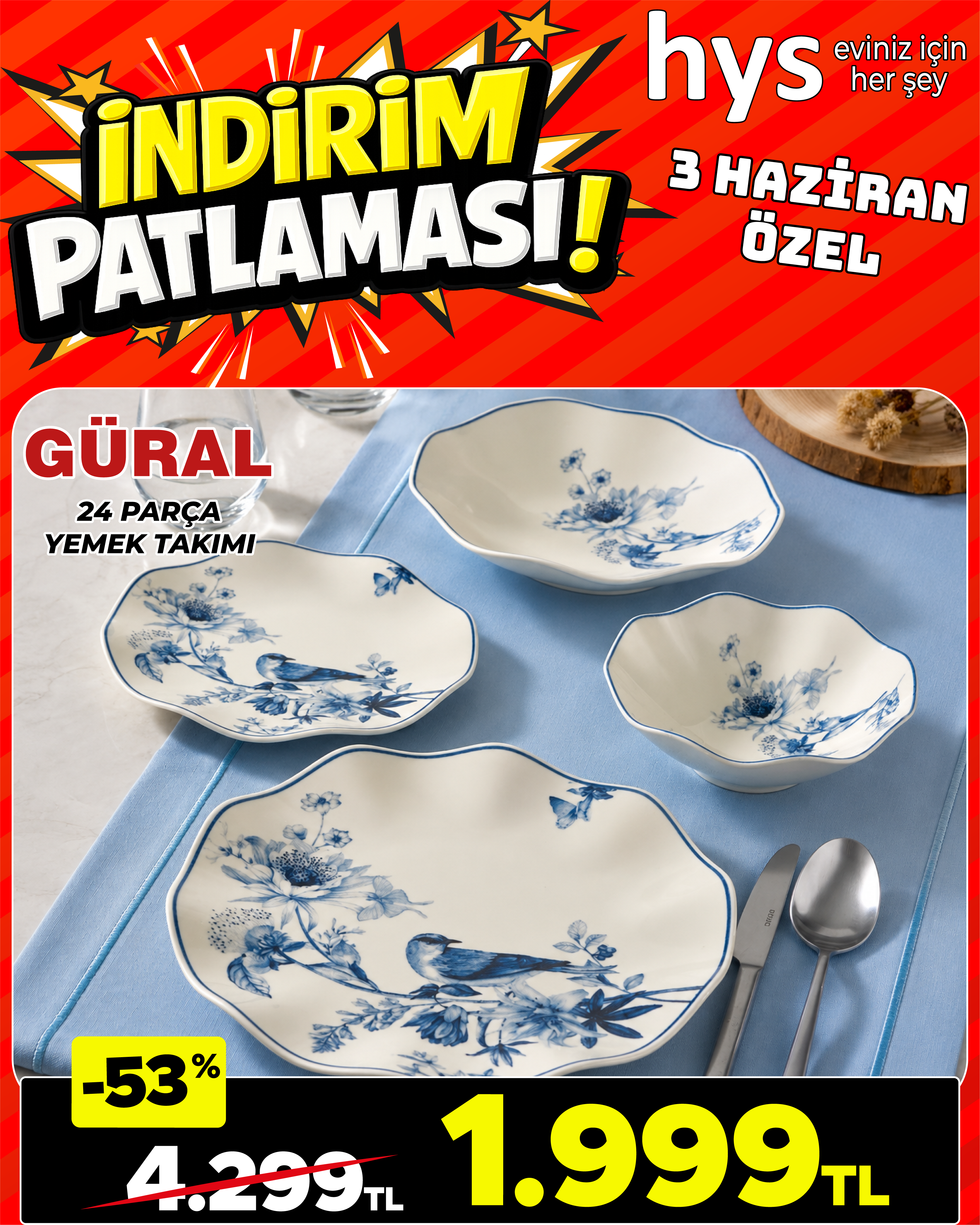 Güral 24 Parça Yemek Takımı