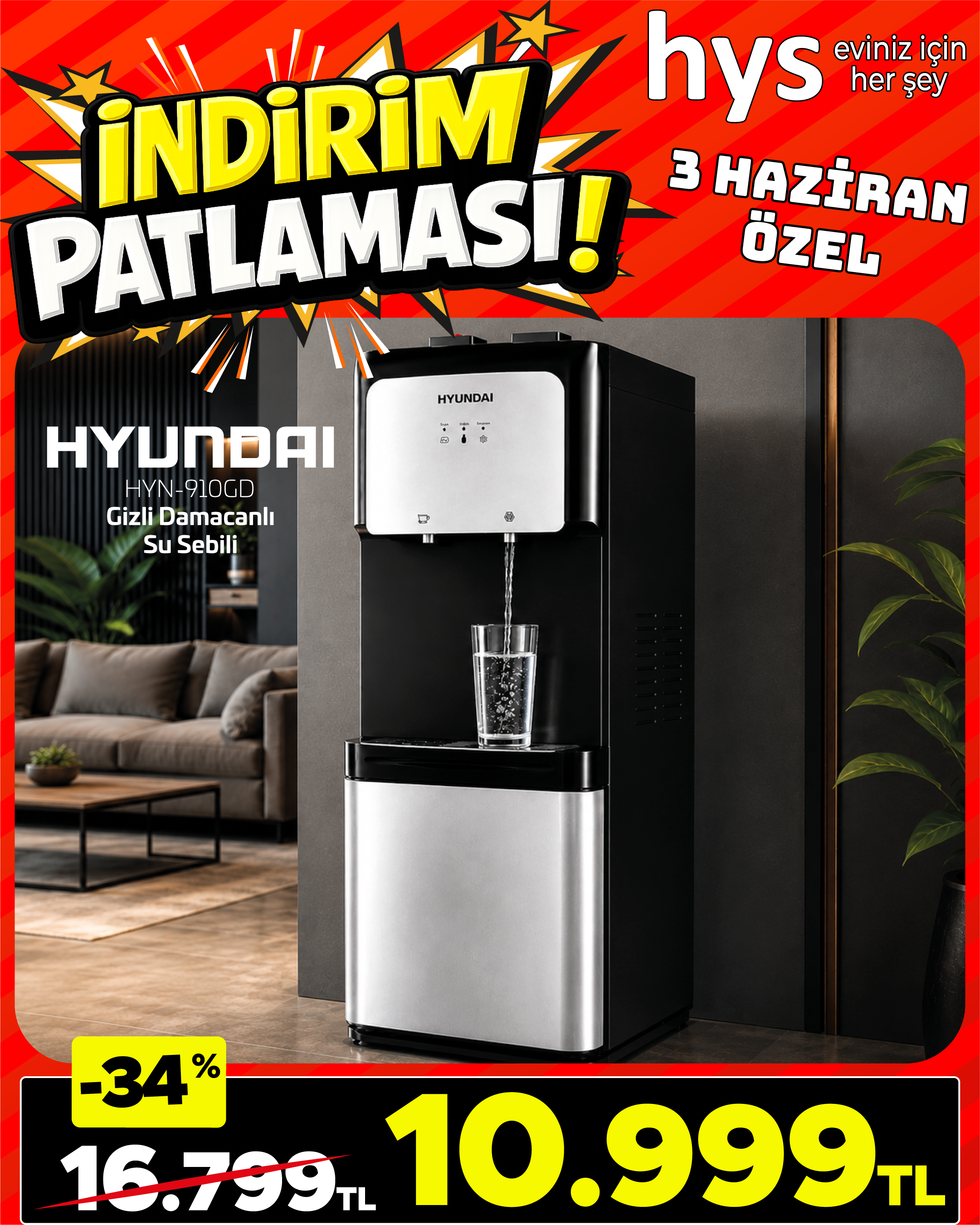 Hyundai Gizli Damacanalı Su Sebili Ürün ana görseli