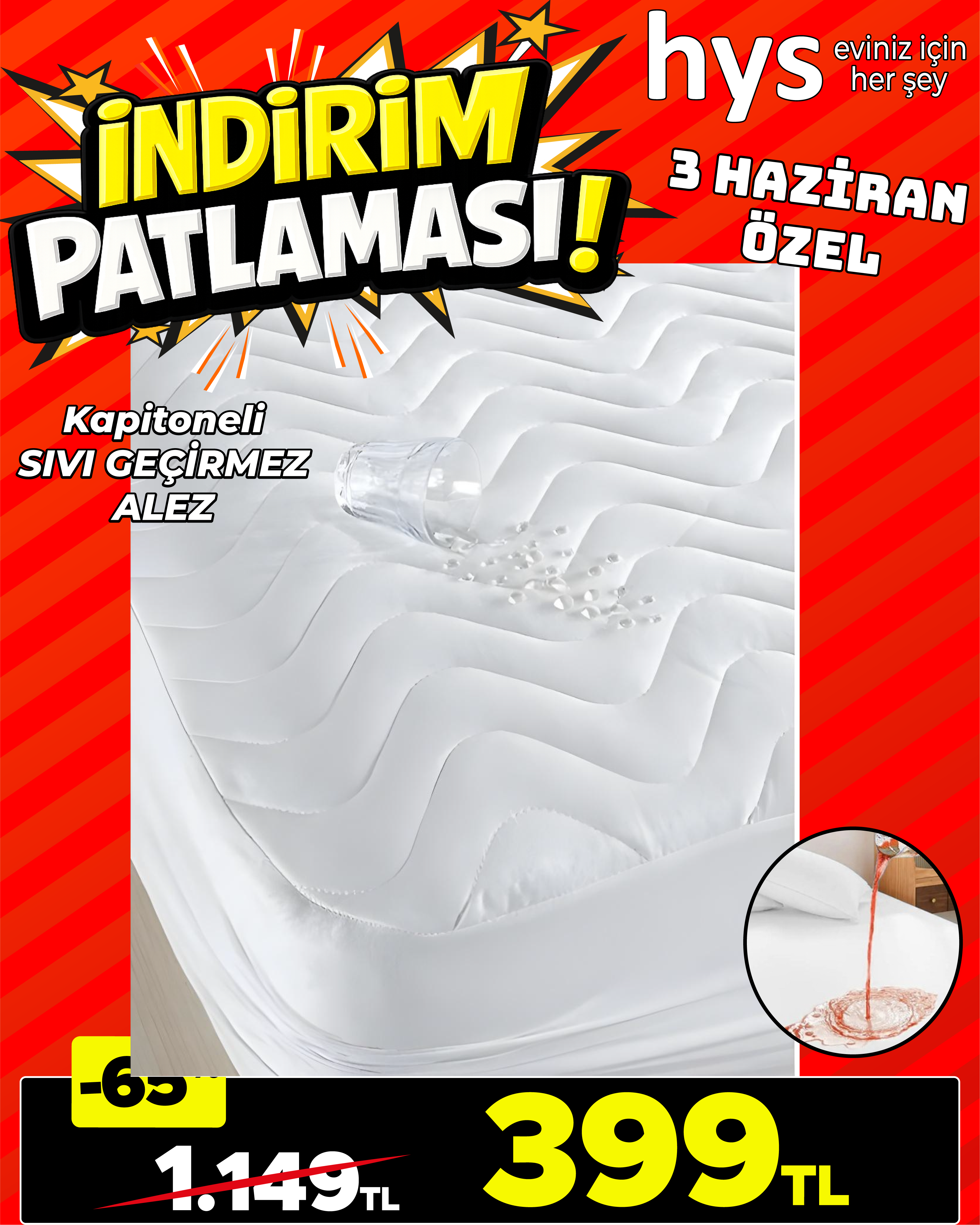 Kapitoneli Sıvı Geçirmez Alez