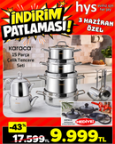 Karaca 15 Parça Çelik Tencere Seti