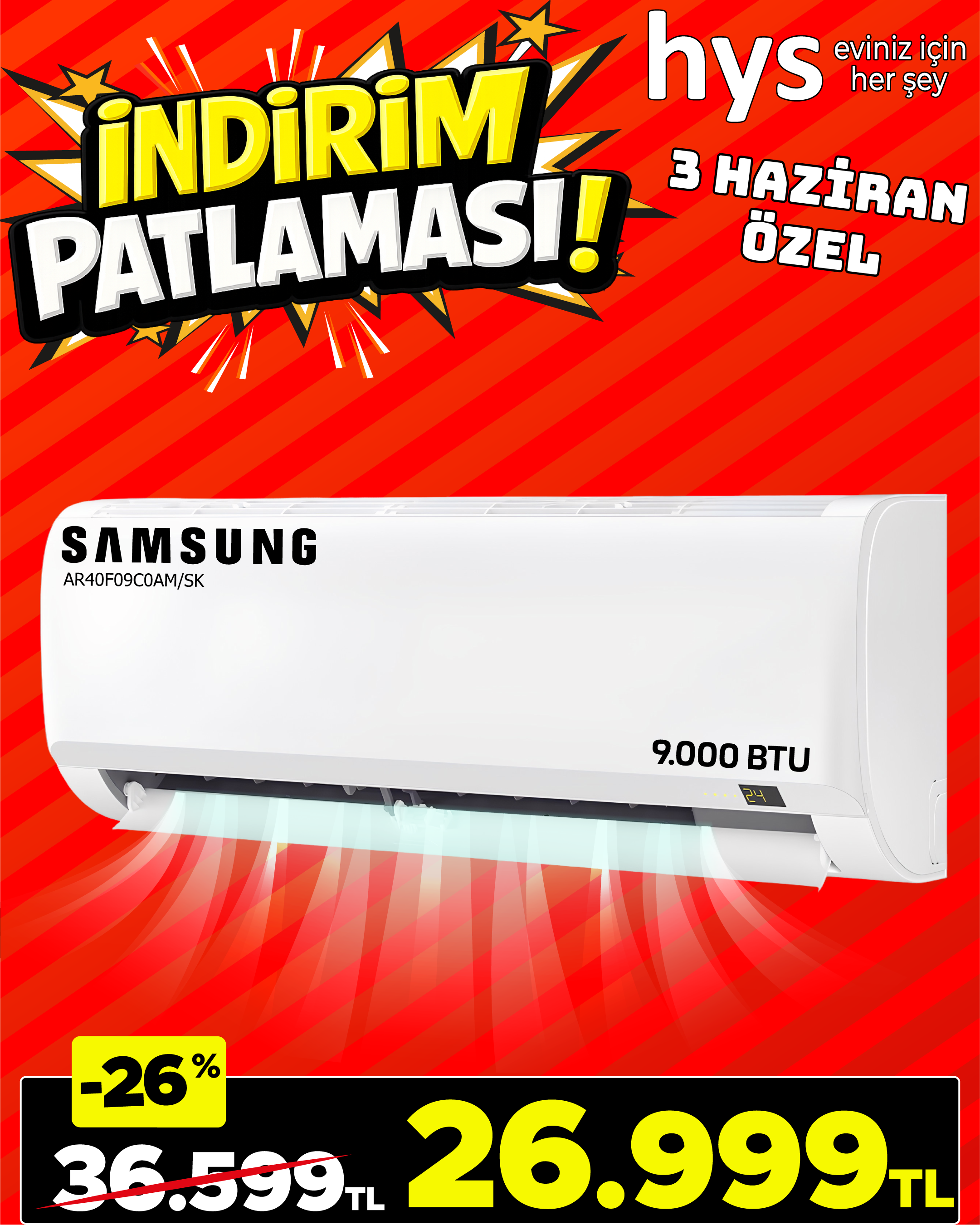 Samsung 9000 BTU Klima