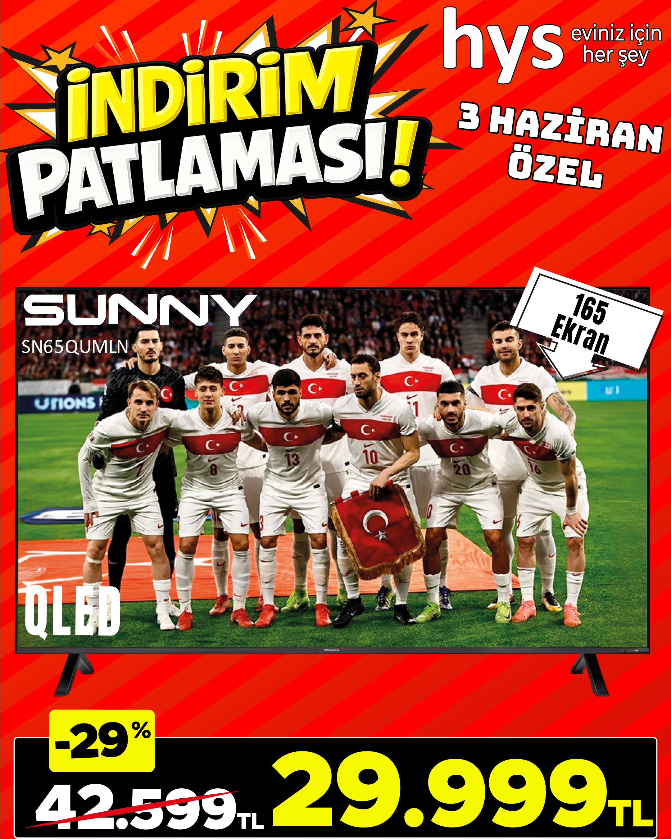 Sunny 65 İnç QLED TV Ürün ana görseli