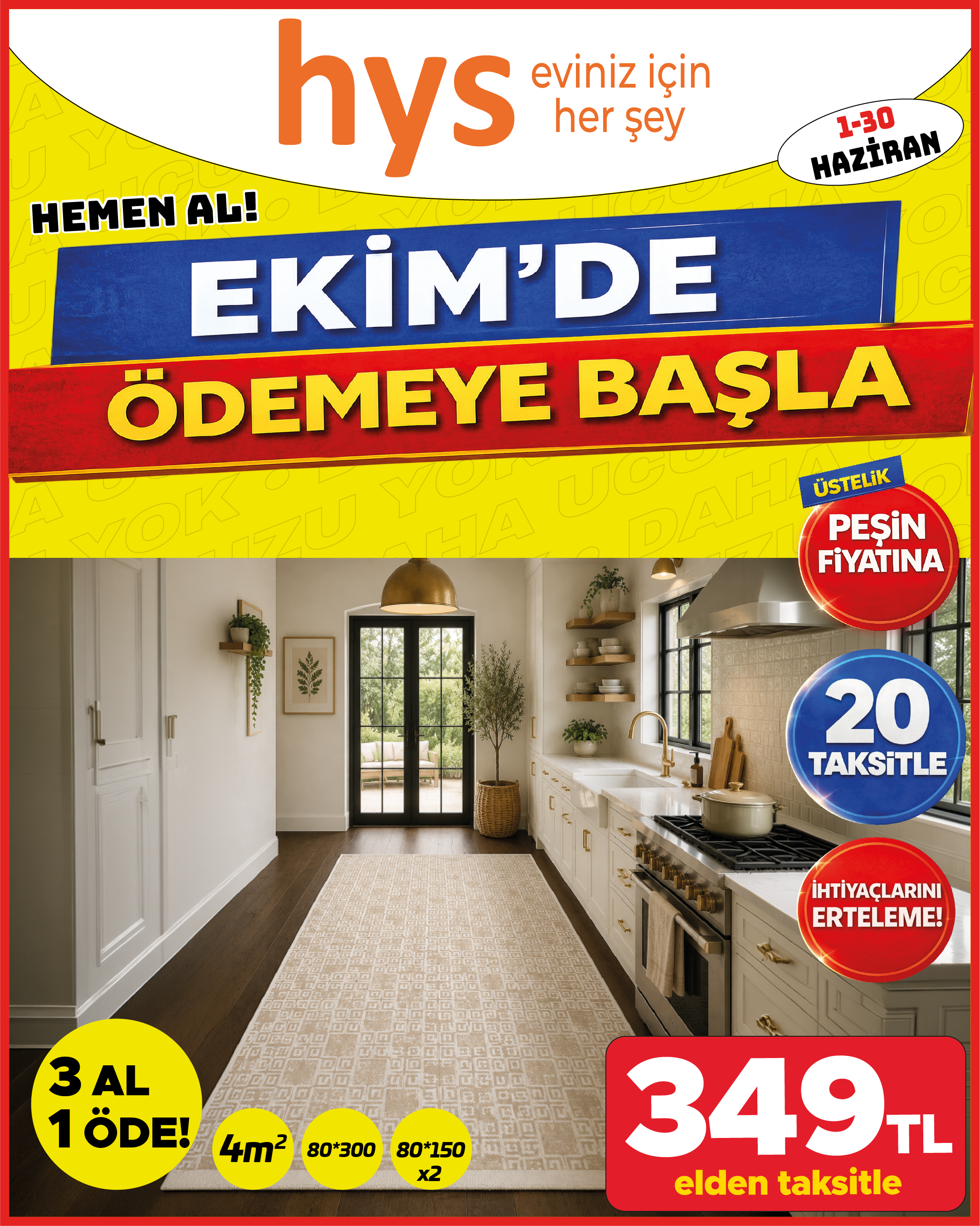 4 m2 Mutfak Yolluk Seti