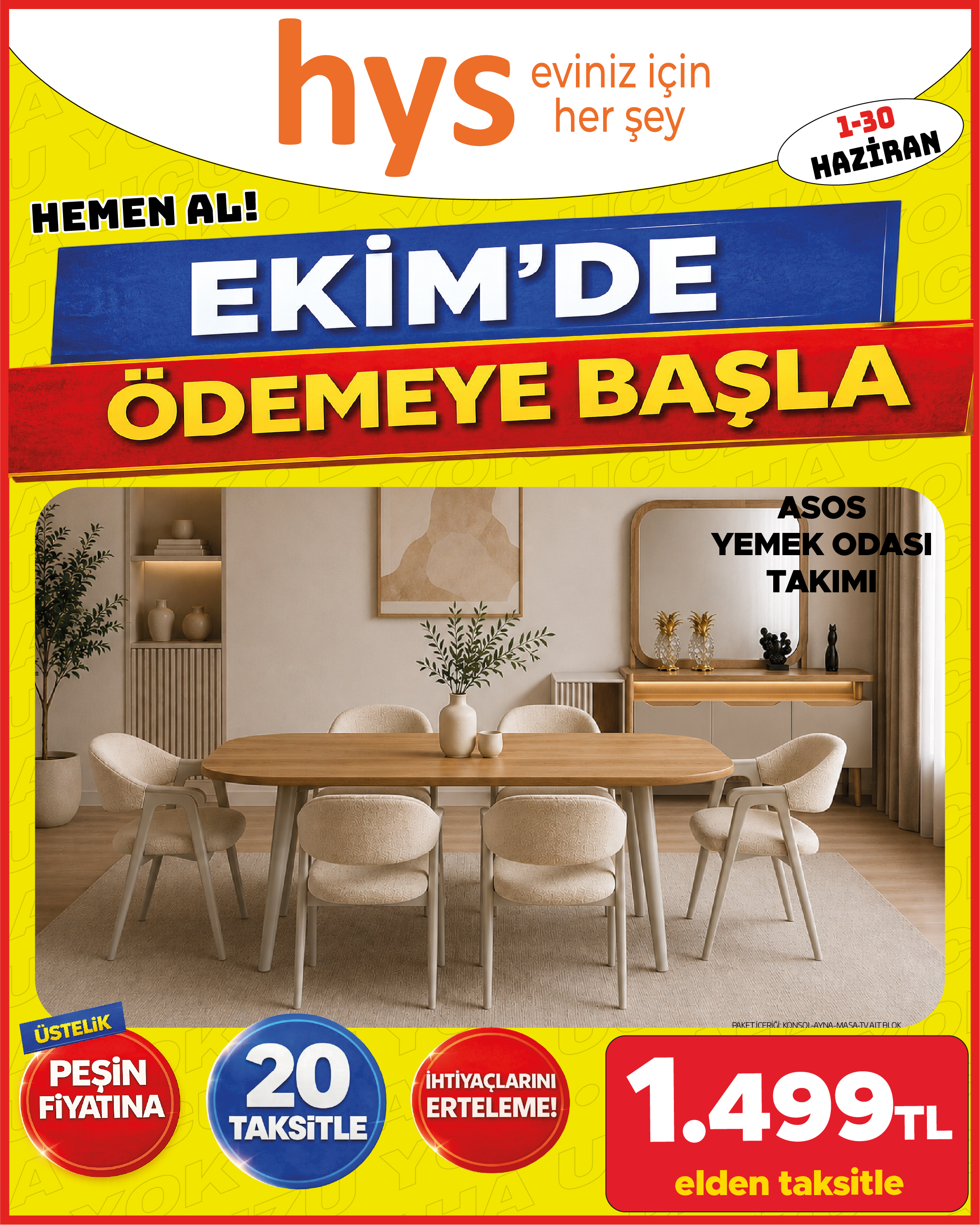 Asos Yemek Odası Takımı