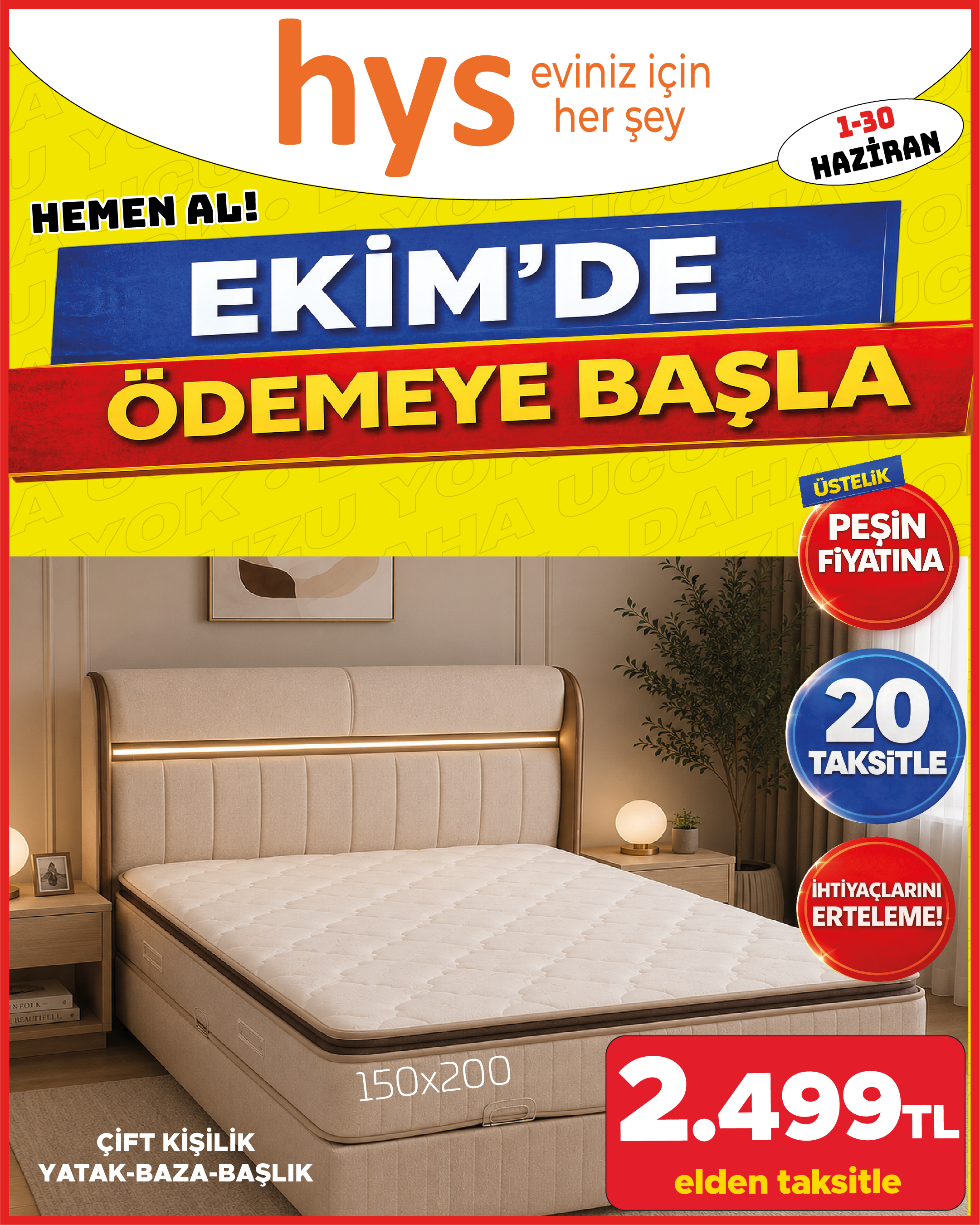 Çift Kişilik Yatak Baza Başlık 150X200