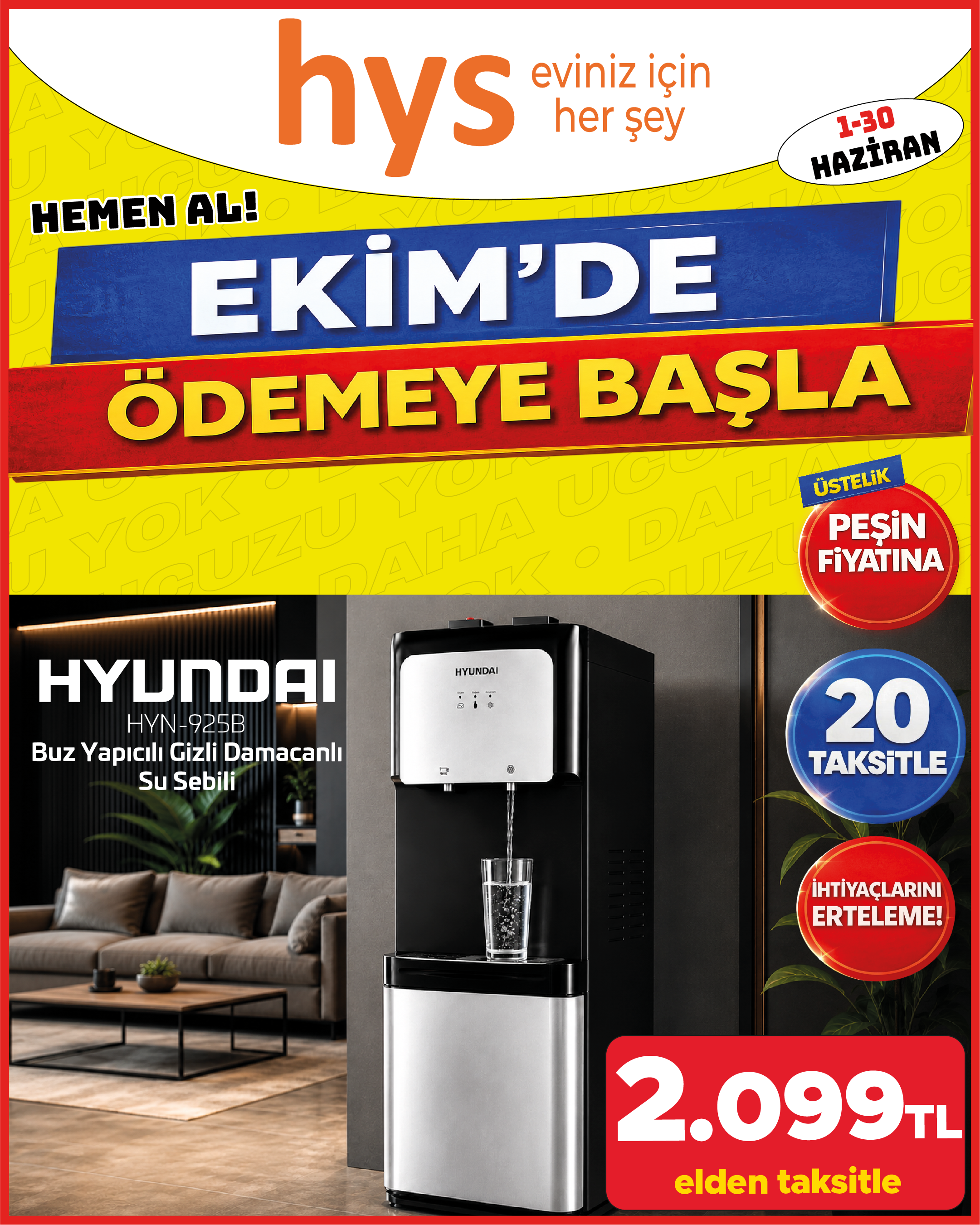 Hyundai HYN 925B Buz Yapicili Gizli Damacanali Su Sebili Ürün ana görseli