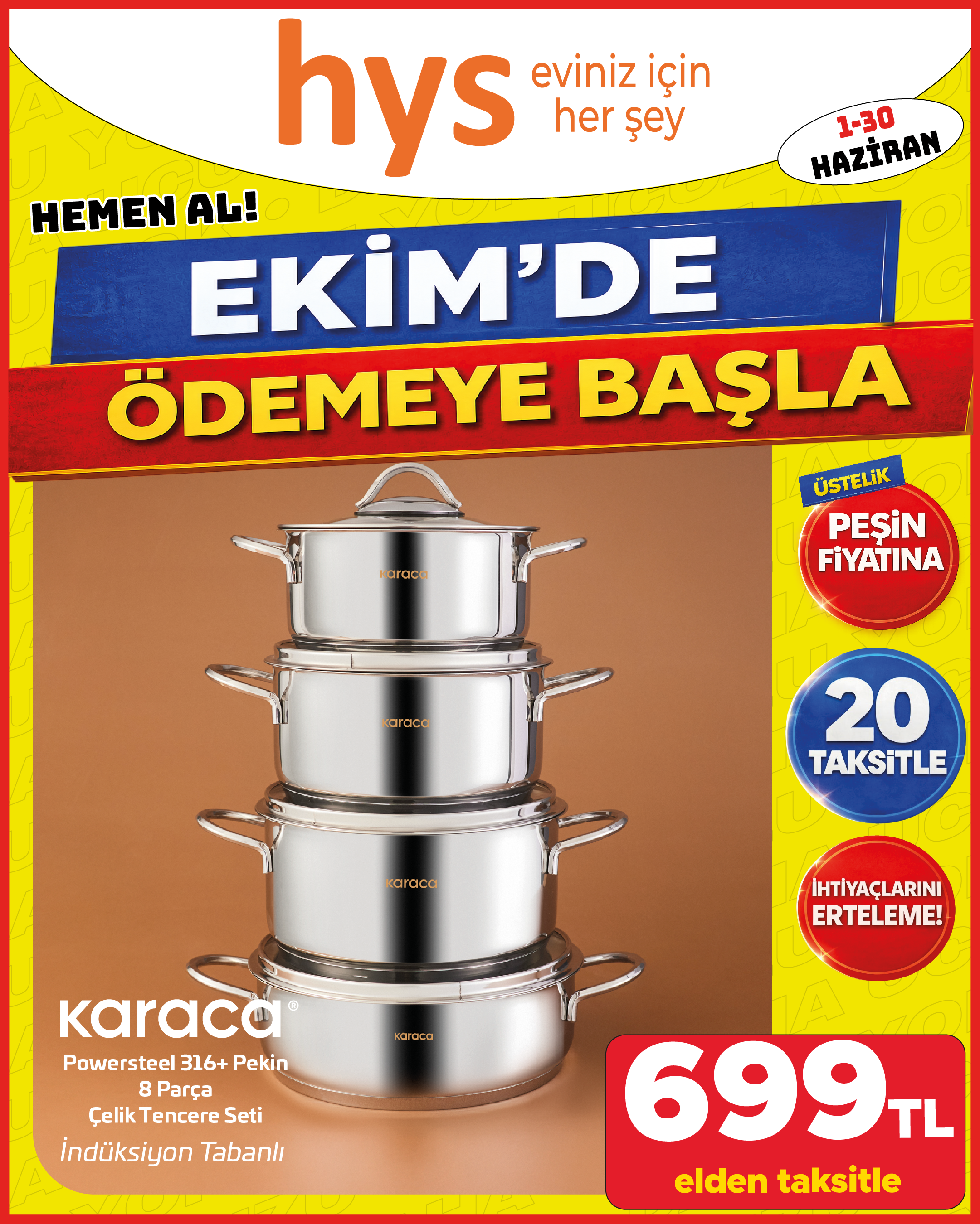 Karaca Powersteel 316 Pekin 8 Parça Çelik Tencere Seti